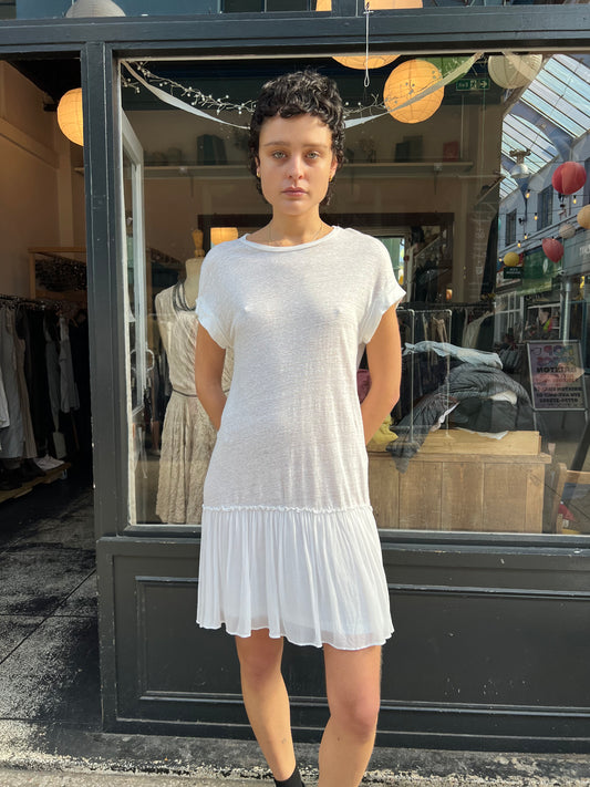 ALL SAINTS White drop waist dress