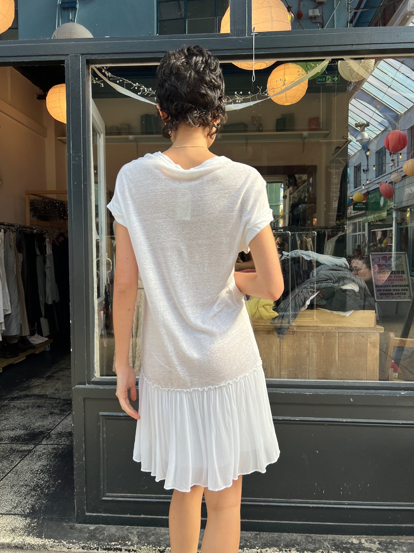 ALL SAINTS White drop waist dress