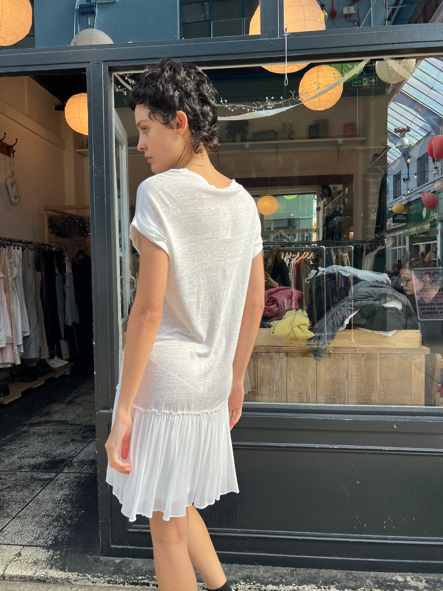 ALL SAINTS White drop waist dress