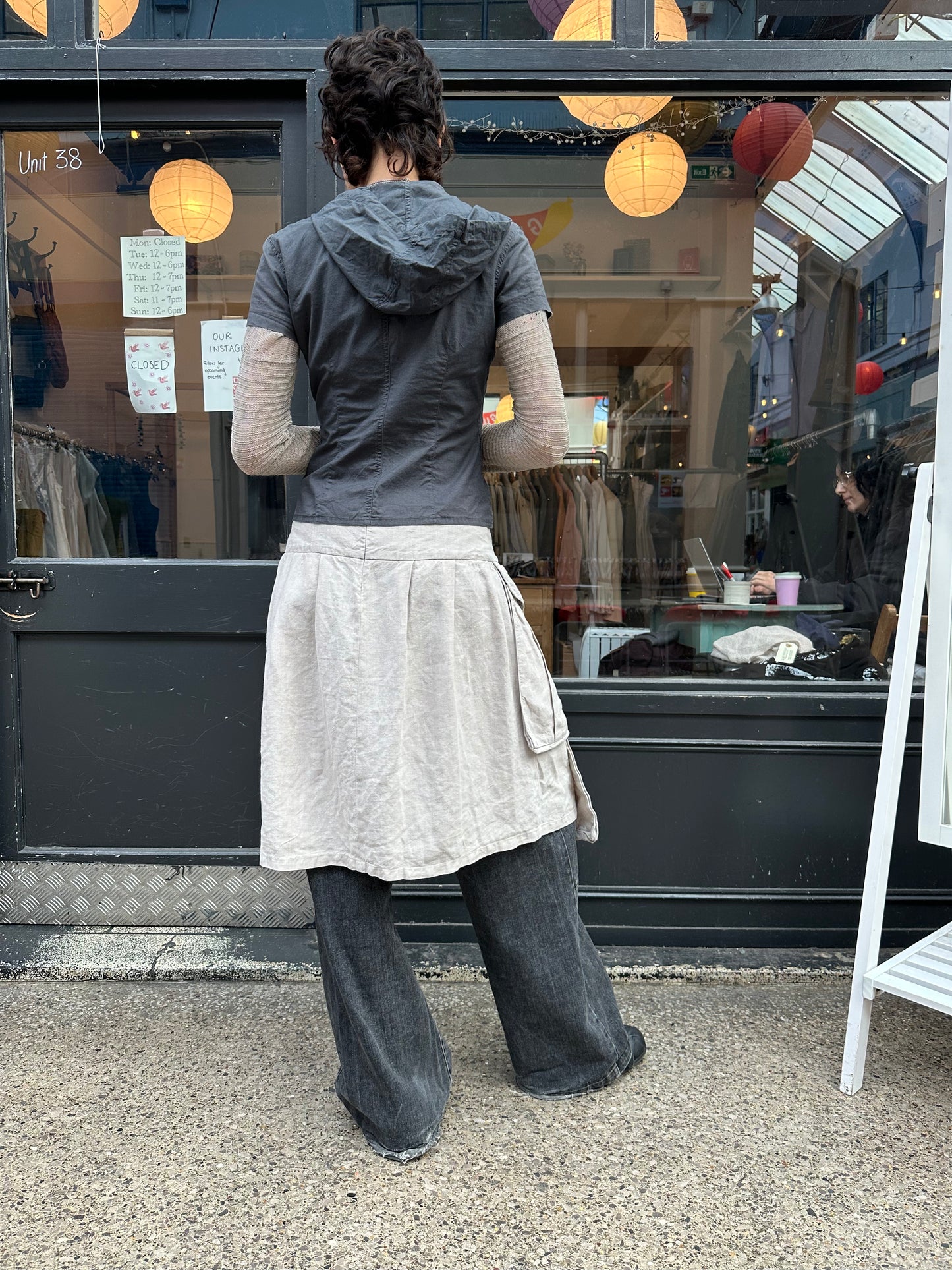 Linen skirt with Oversized Pockets