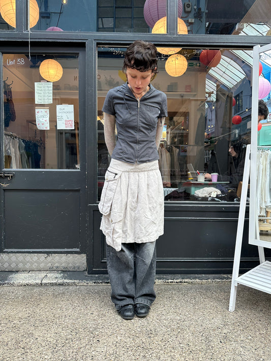 Linen skirt with Oversized Pockets