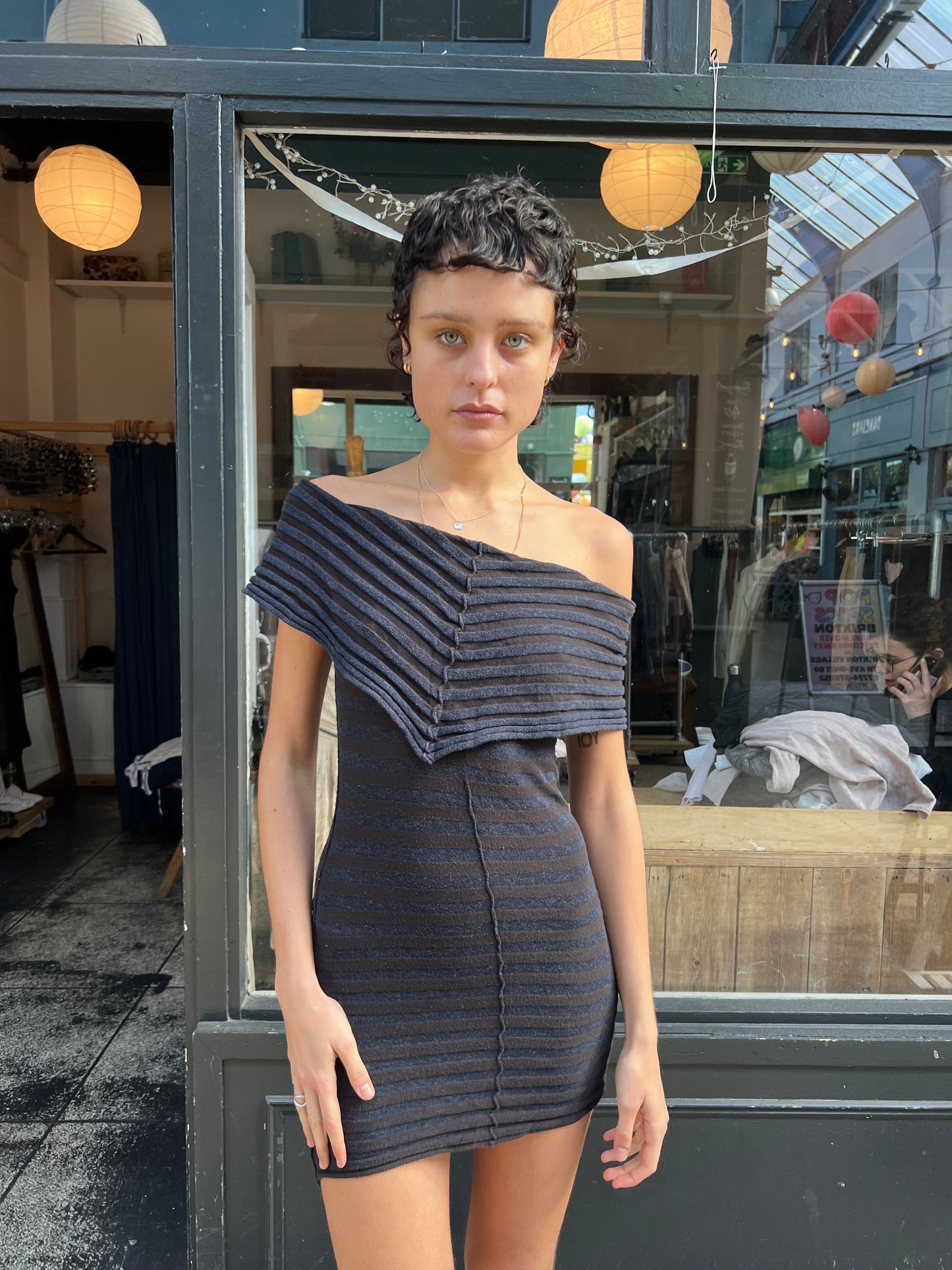 ALL SAINTS stripey mini dress