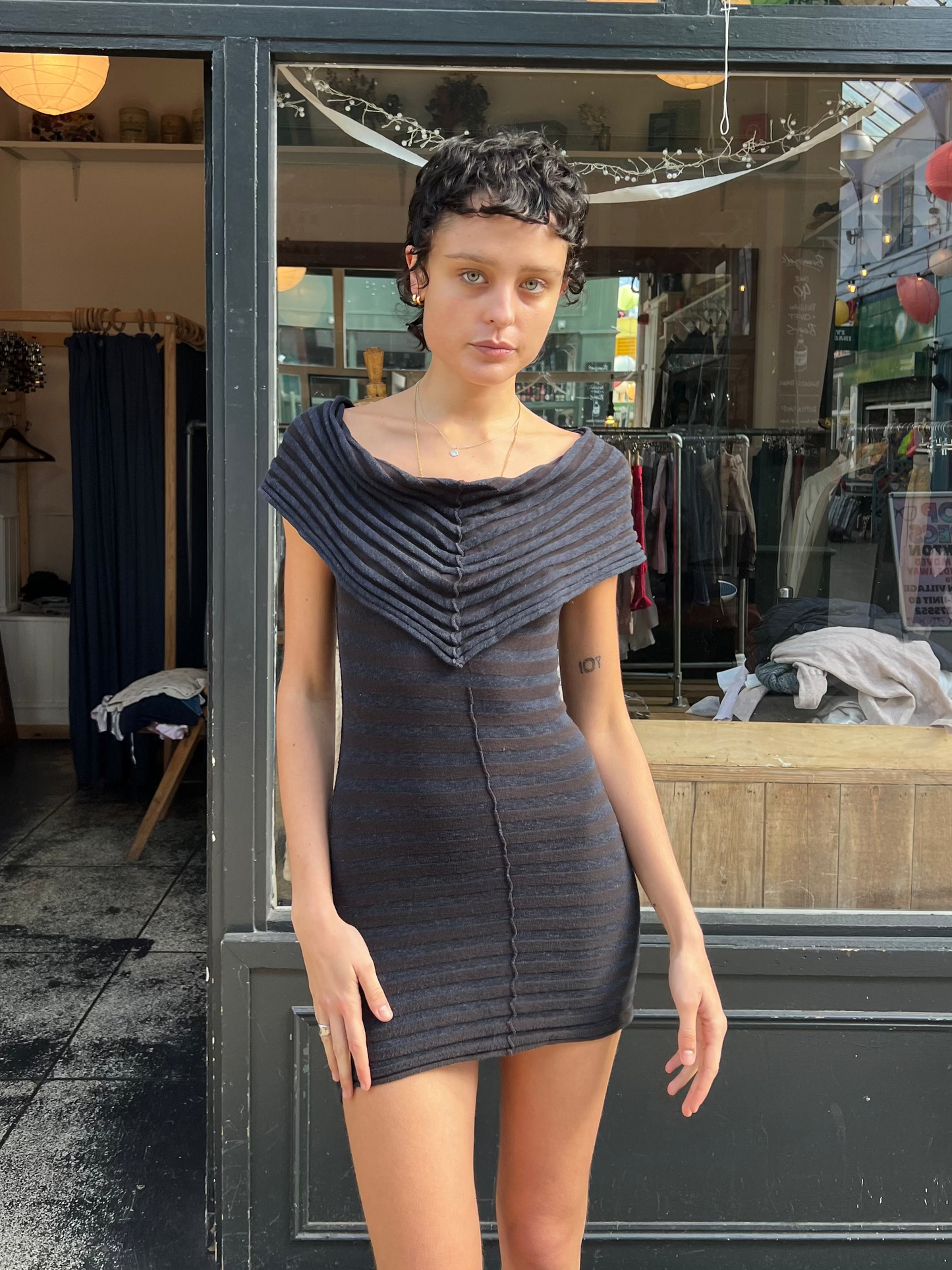 ALL SAINTS stripey mini dress