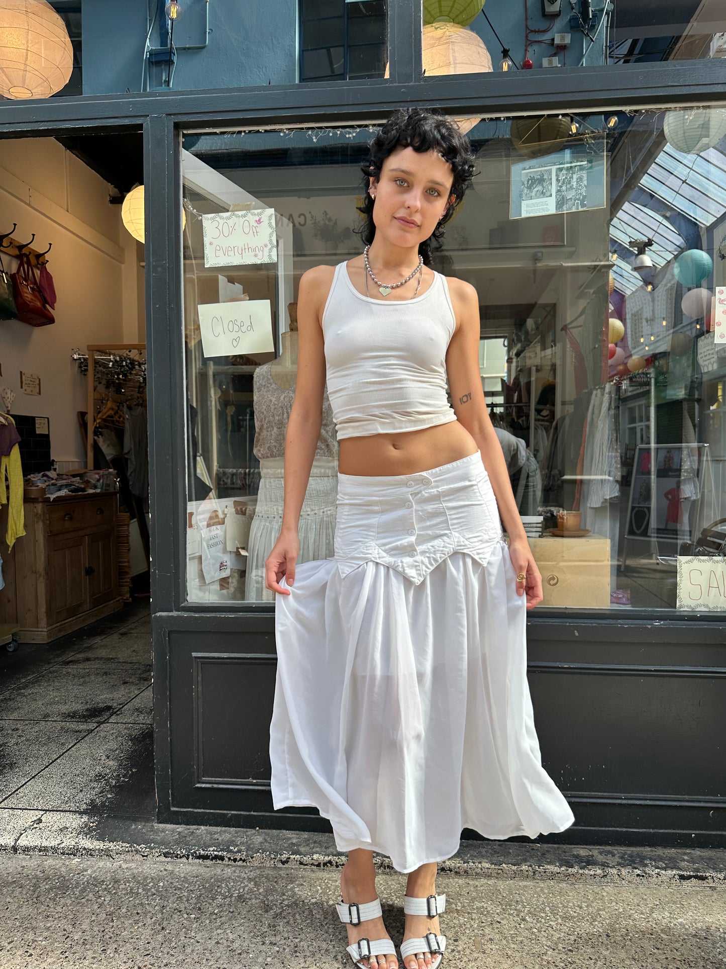 Drop waist skirt