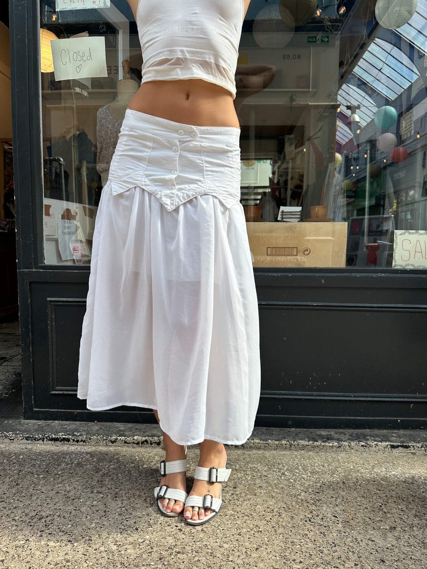 Drop waist skirt