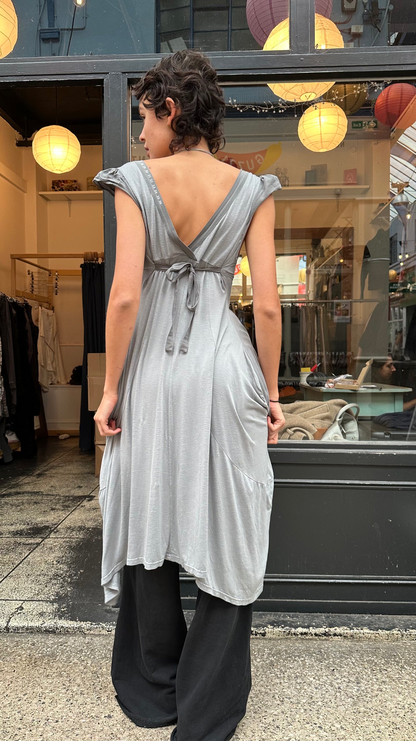 Blue grey maxi dress