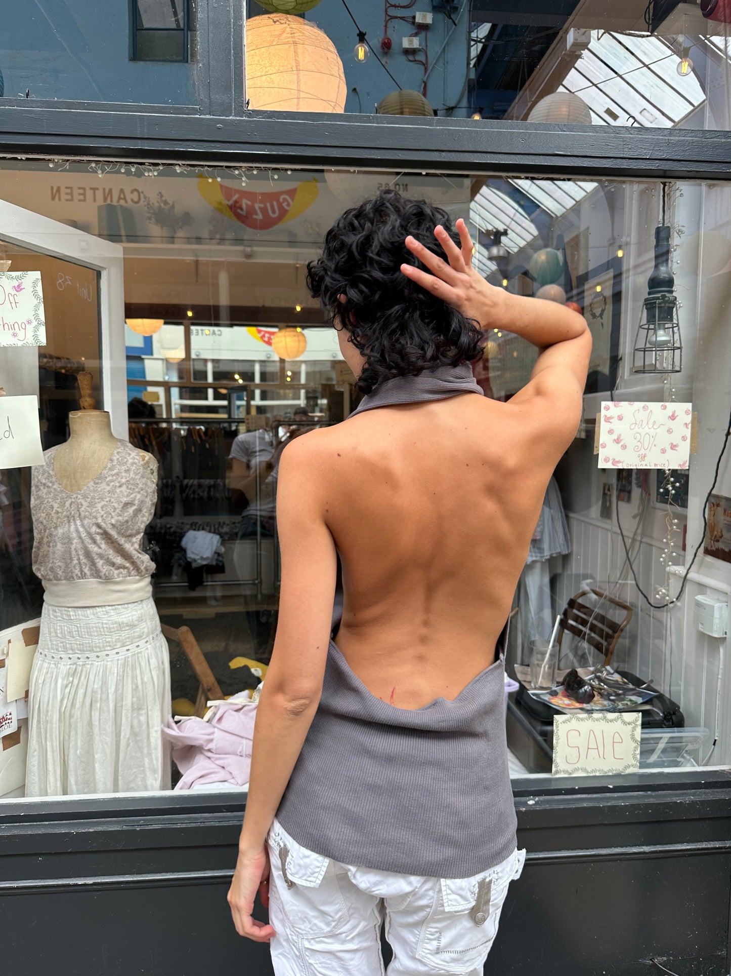 Backless halter neck top