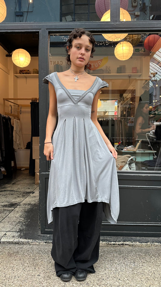 Blue grey maxi dress