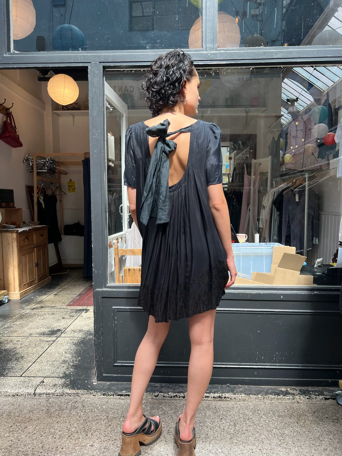 ALL SAINTS black sequin baby doll dress