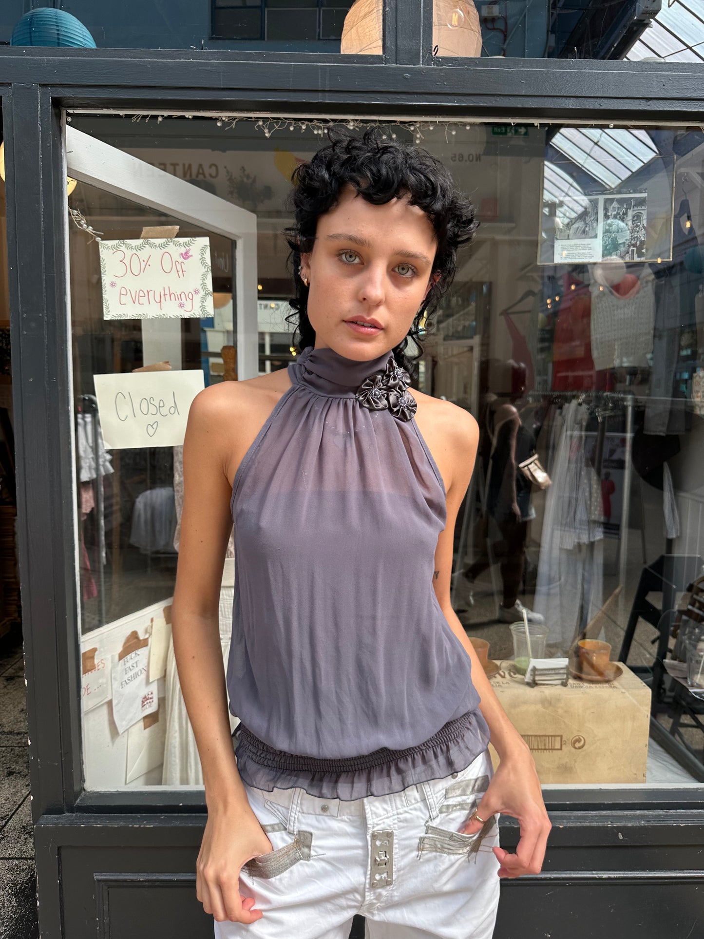 High neck top