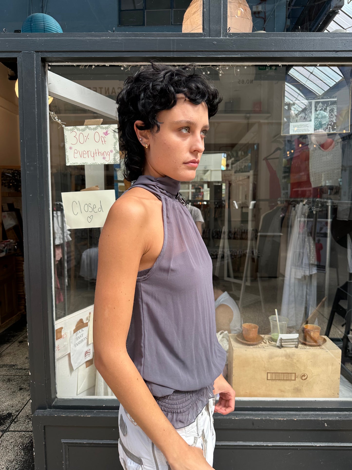 High neck top