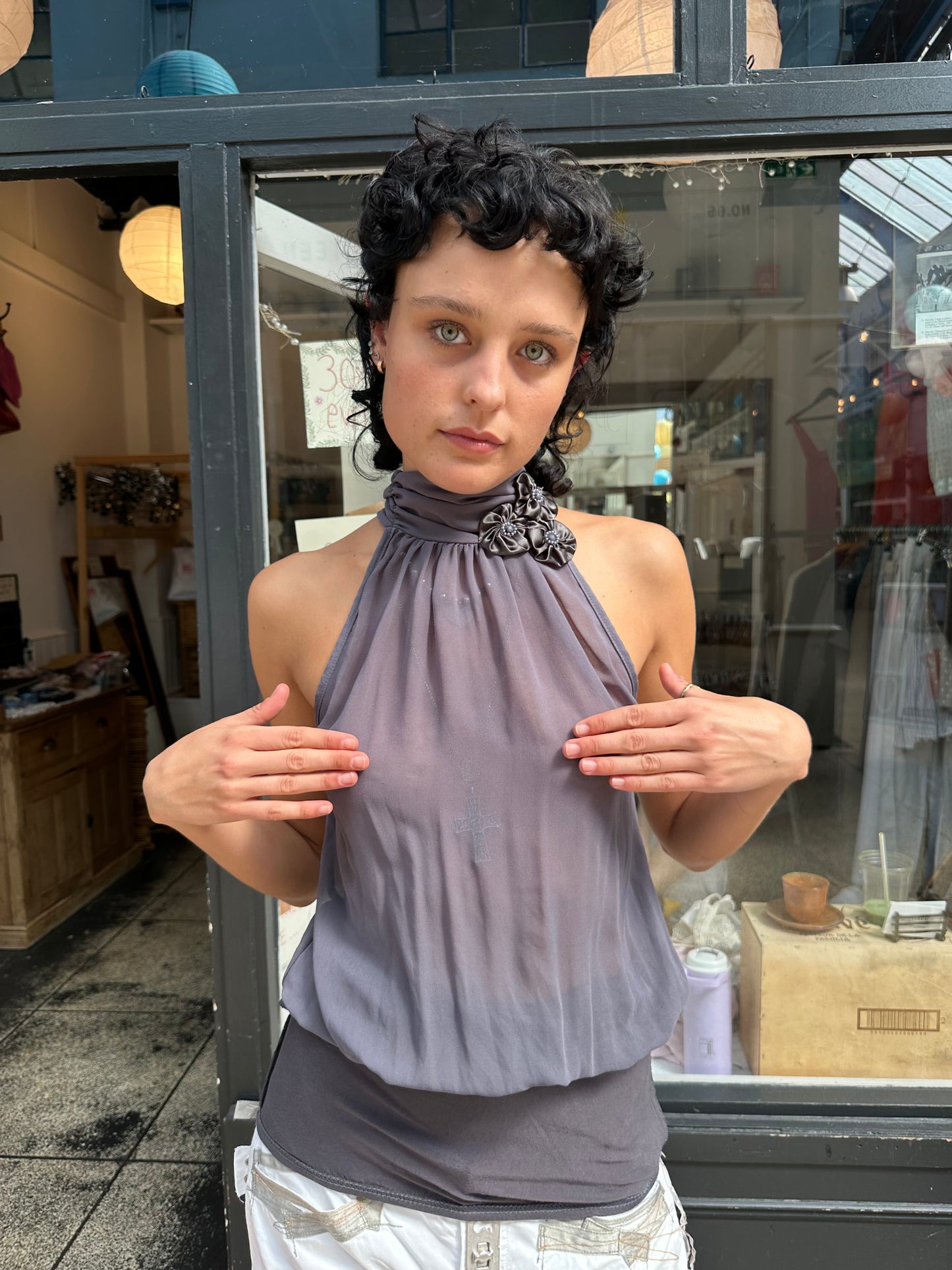 High neck top