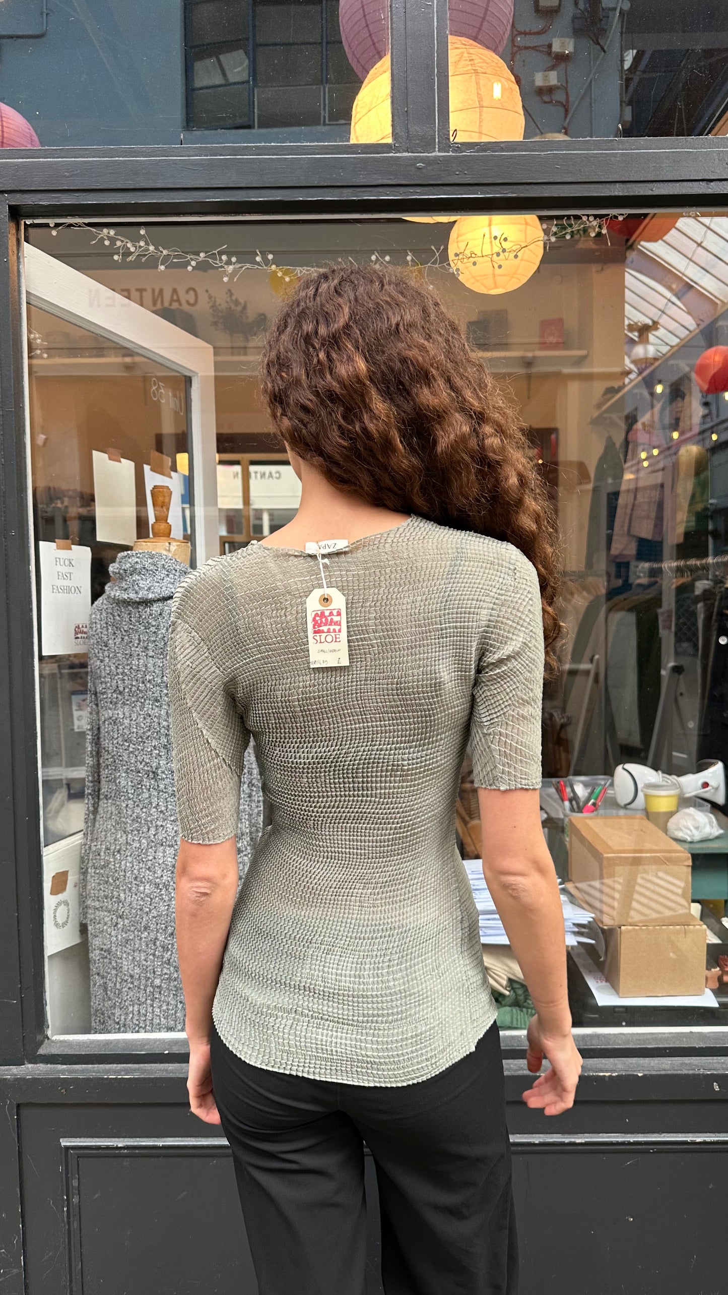 Textured sage top
