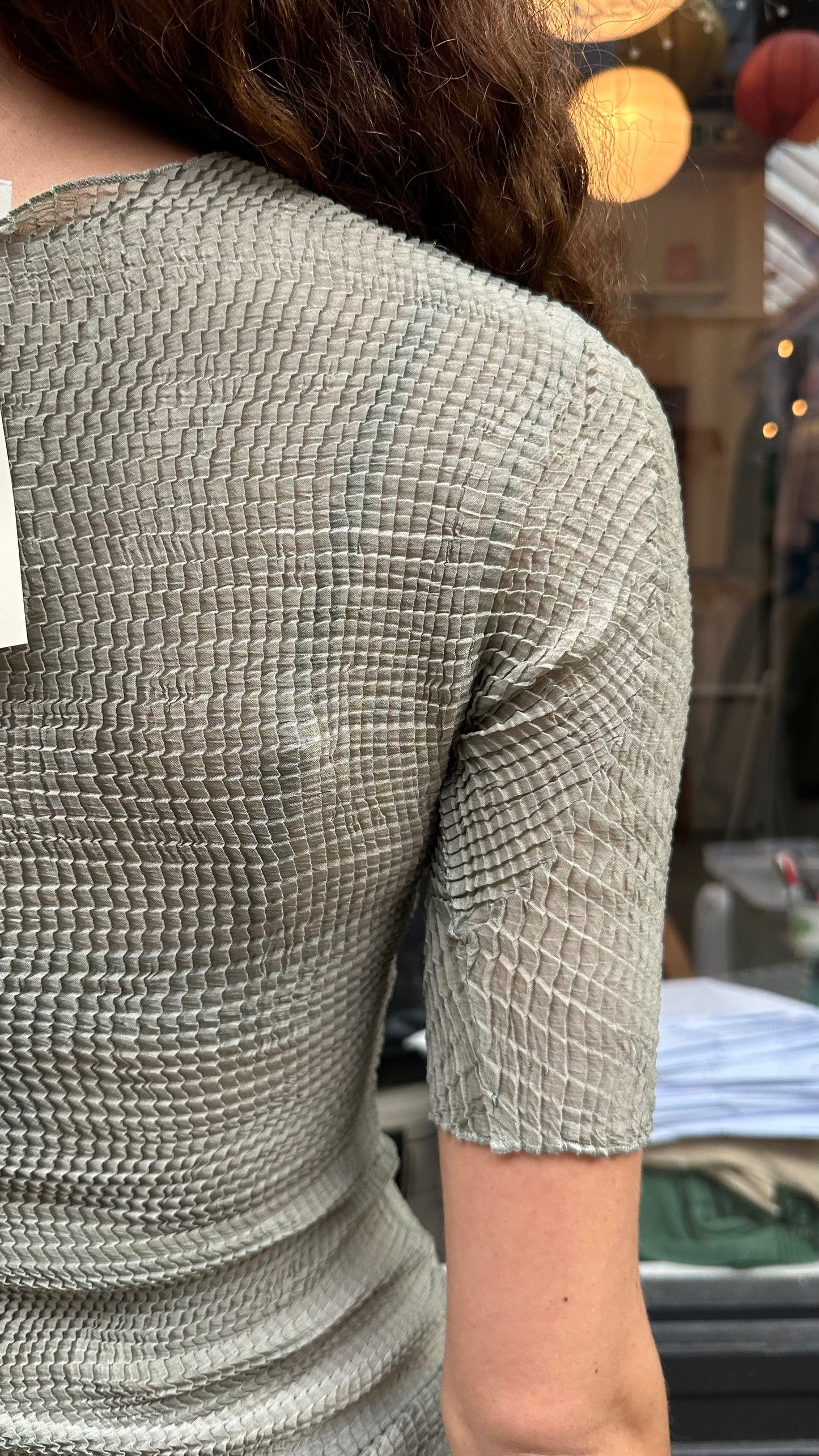 Textured sage top