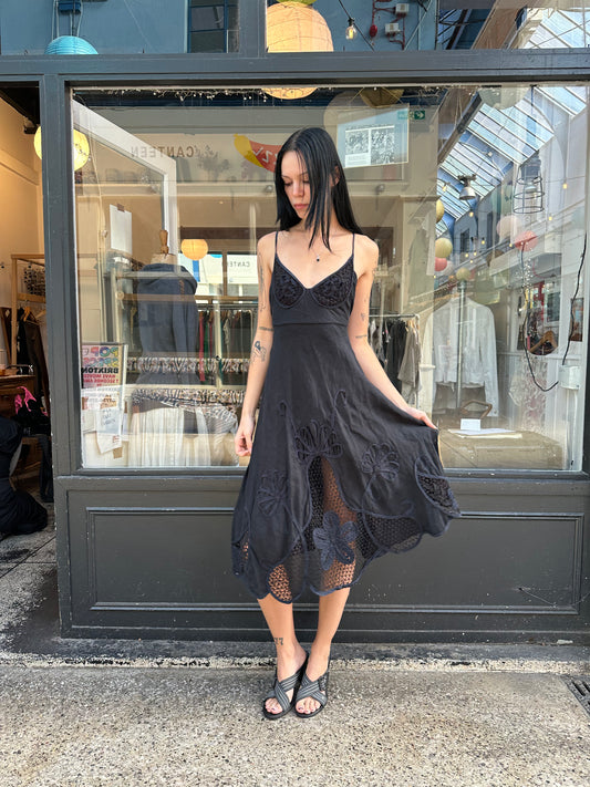 Nolita black cotton milkmaid dress