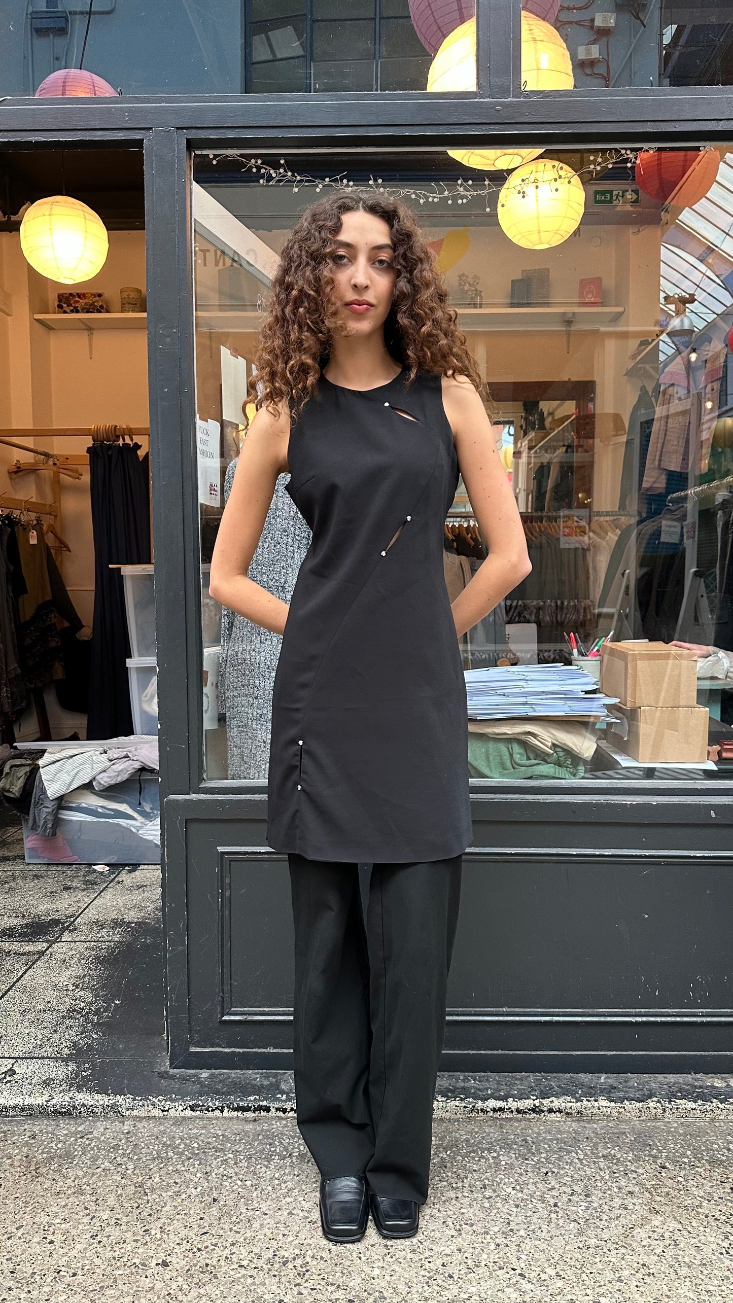 Versace dress black with slits