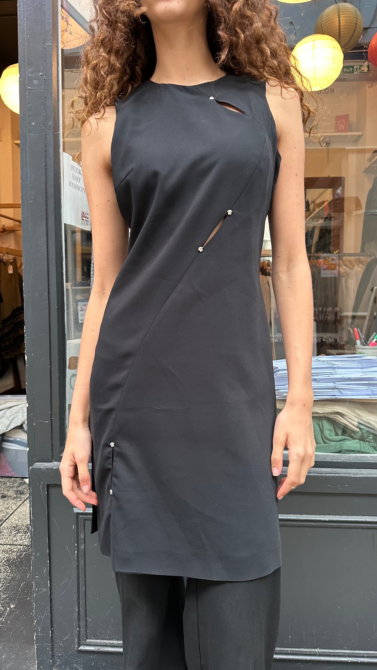 Versace dress black with slits