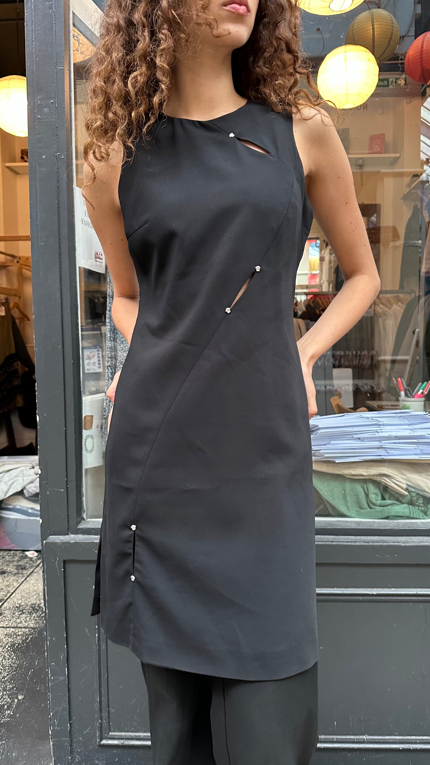 Versace dress black with slits