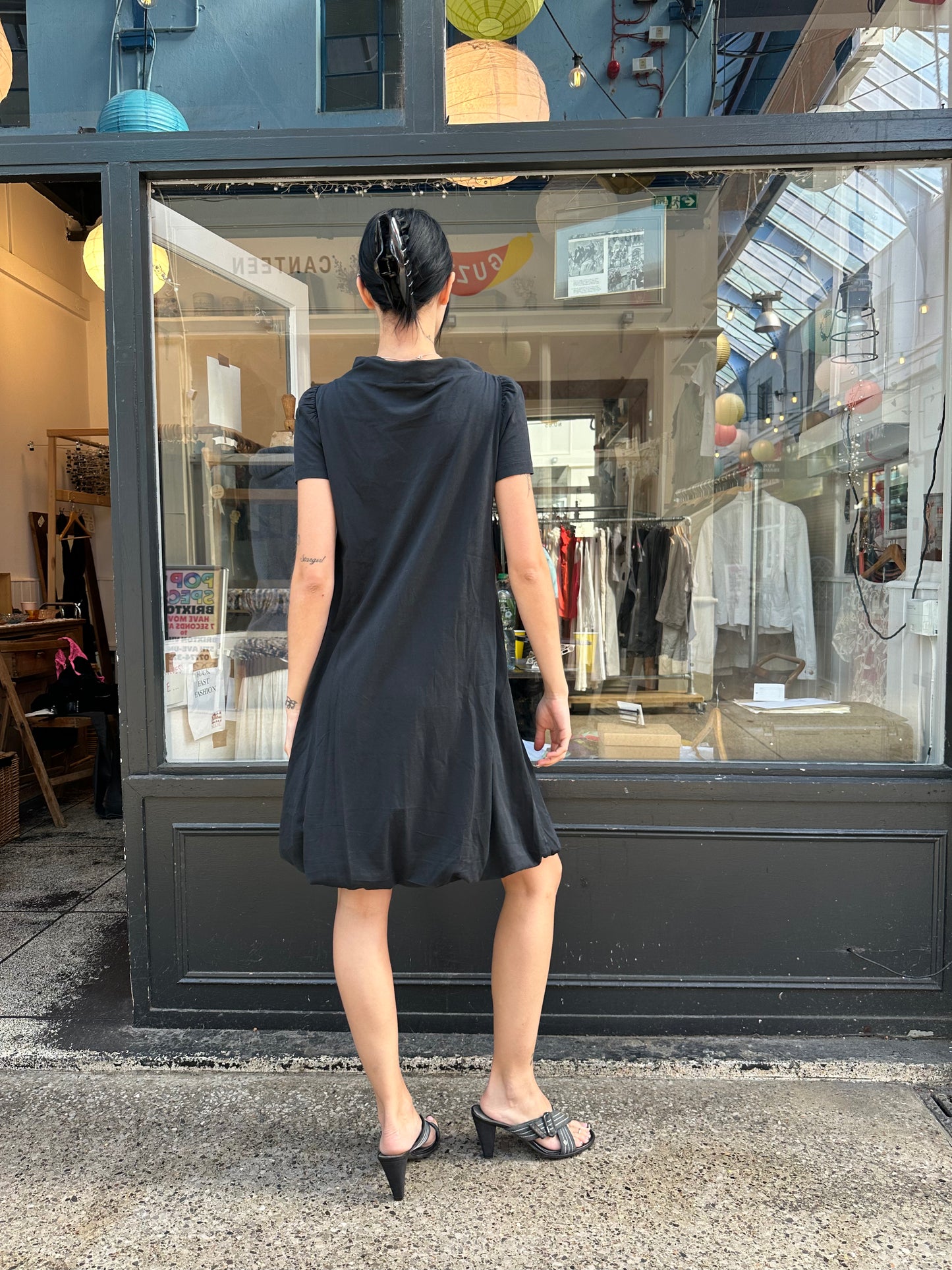 Black 100% cotton baby doll dress