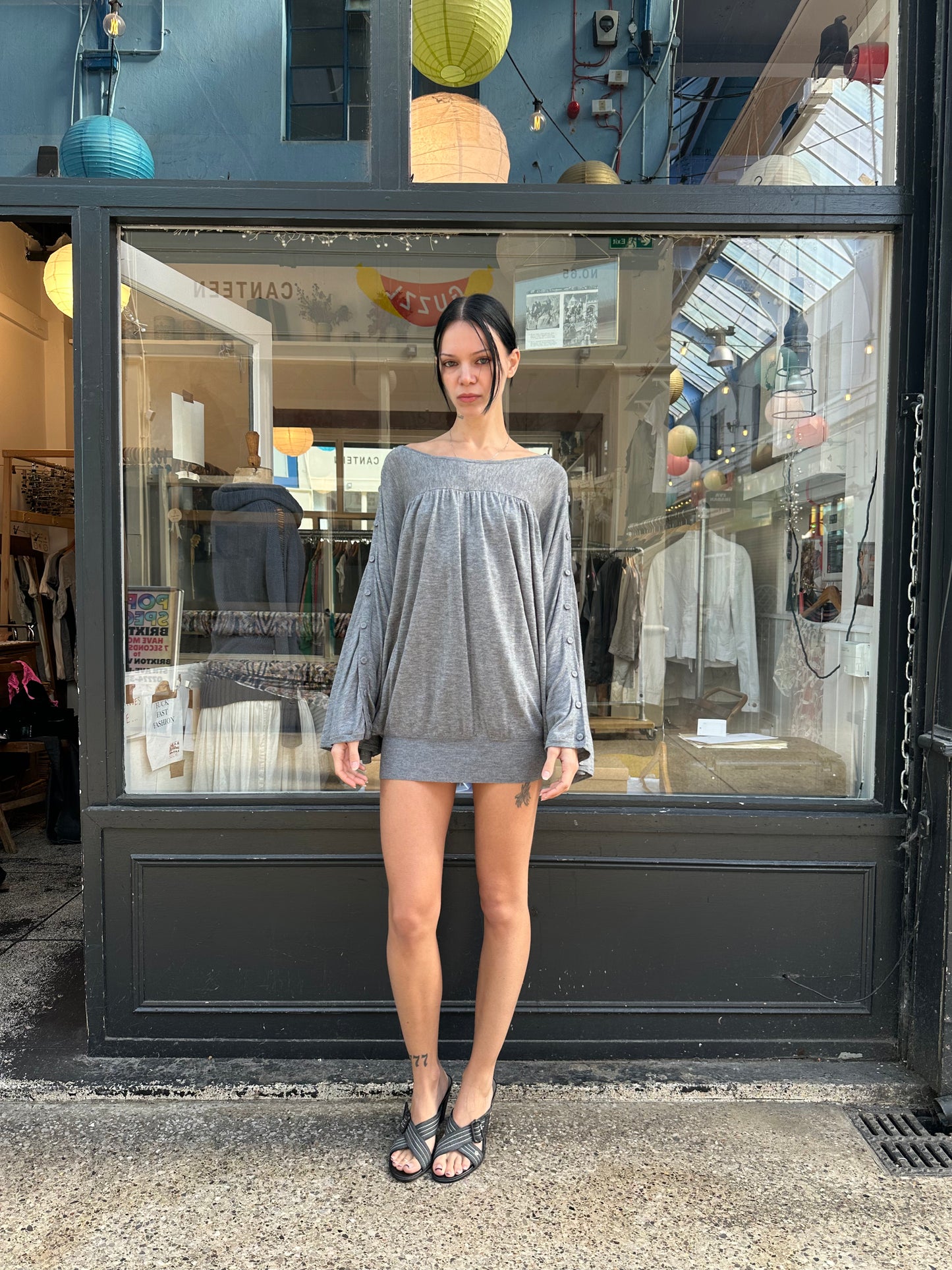 Grey batwing tunic