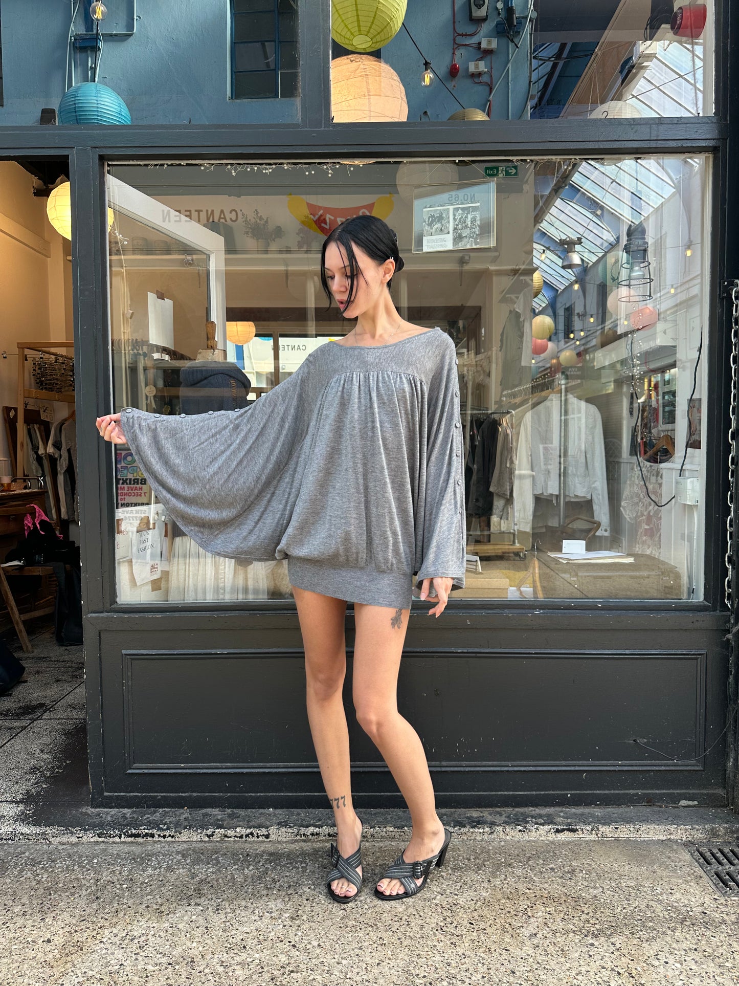 Grey batwing tunic