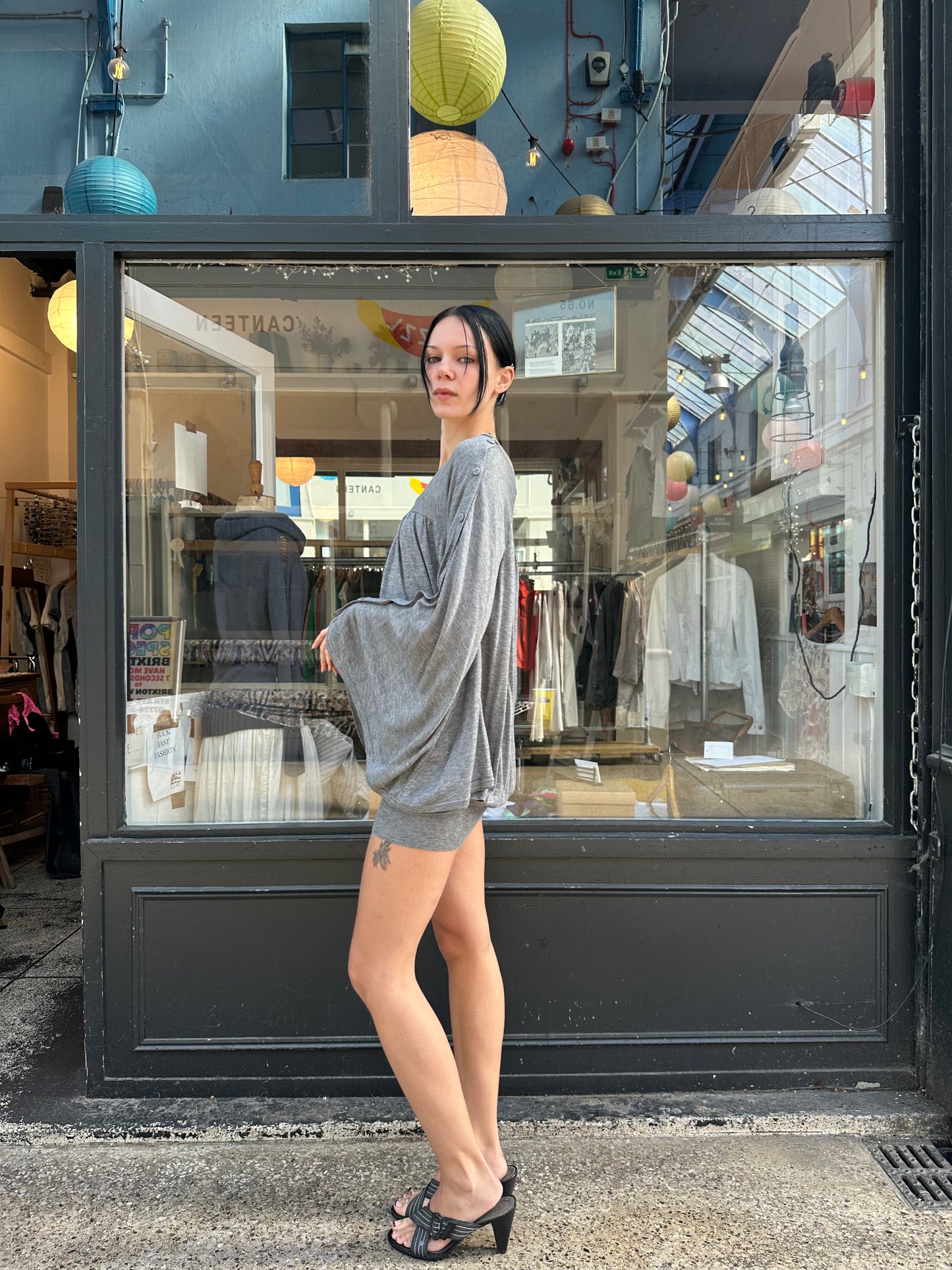 Grey batwing tunic