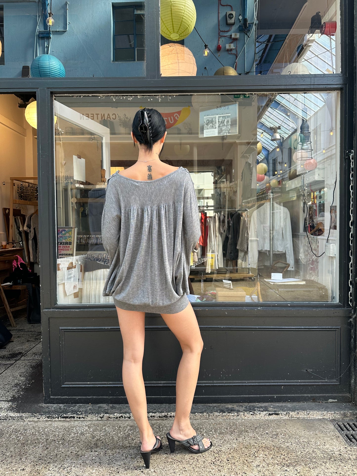 Grey batwing tunic