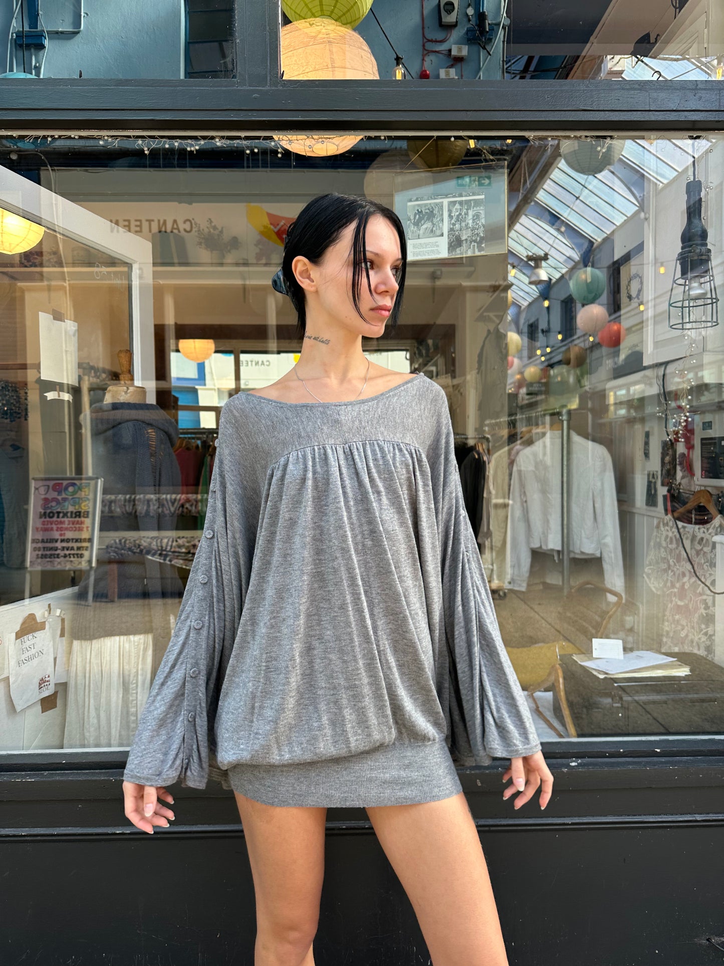 Grey batwing tunic