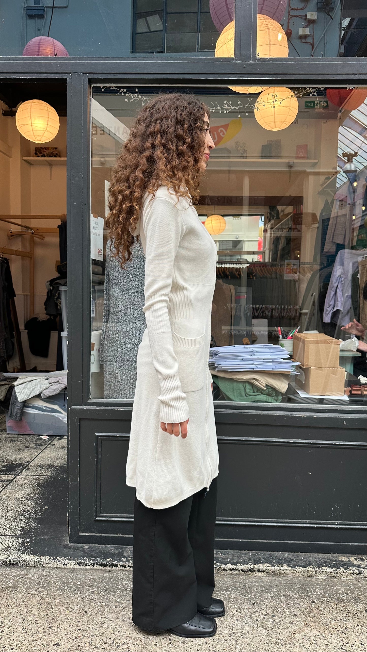 Cream hooded jumper dress