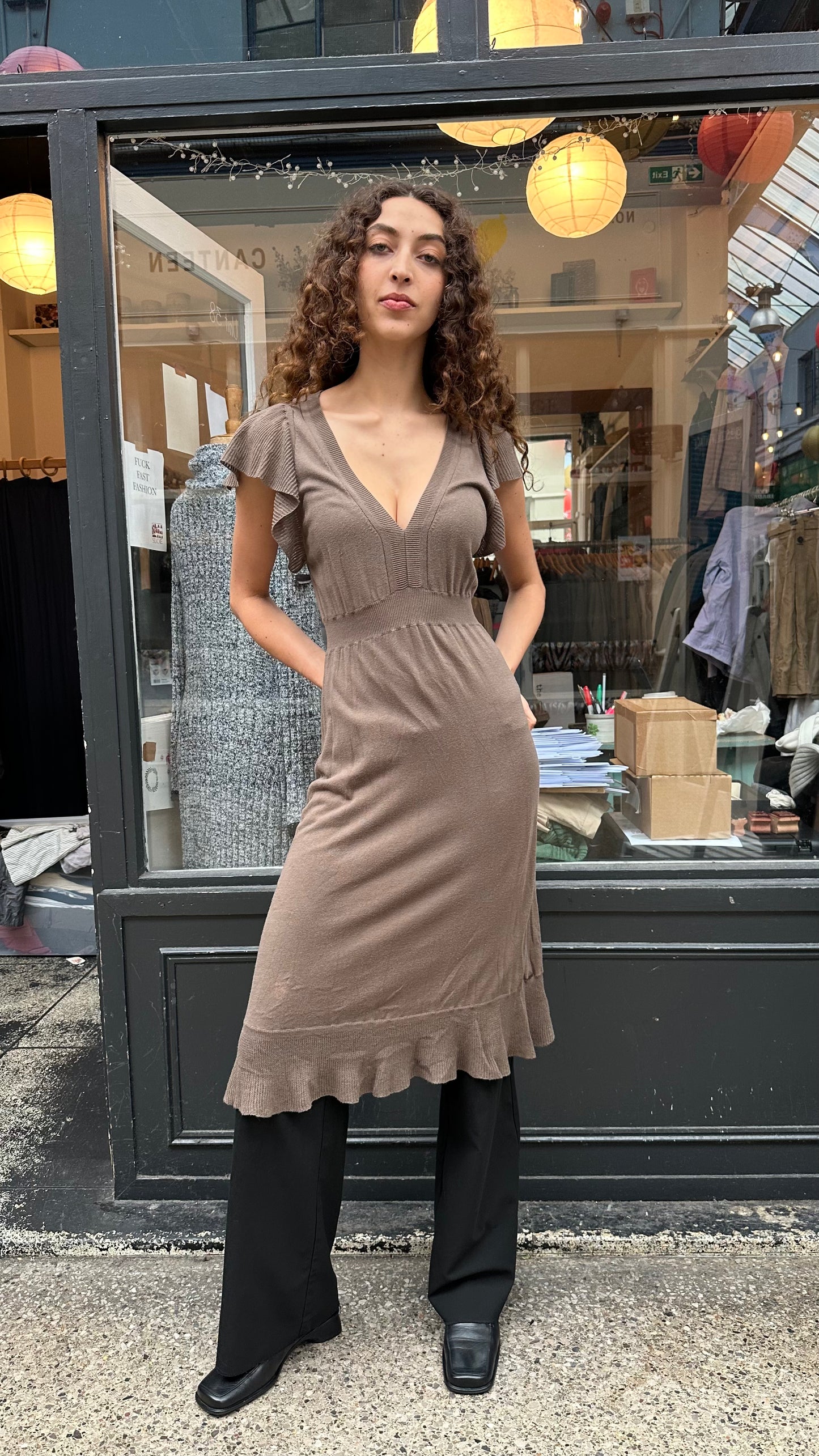 Cotton cap sleeve dress