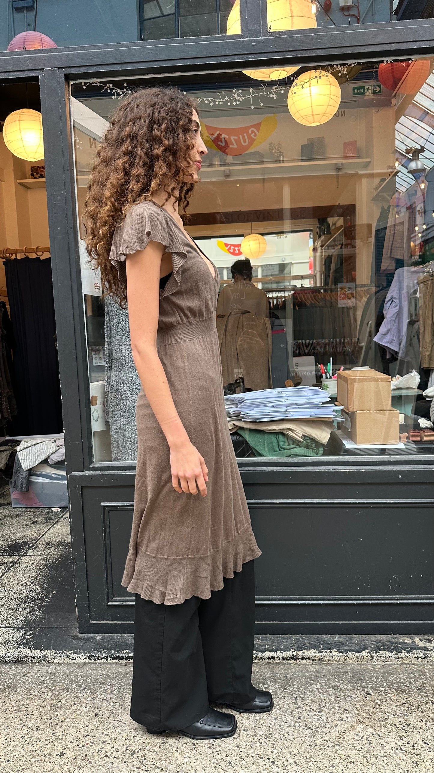 Cotton cap sleeve dress