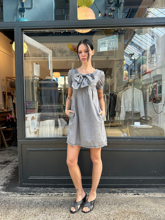 Grey denim baby doll dress