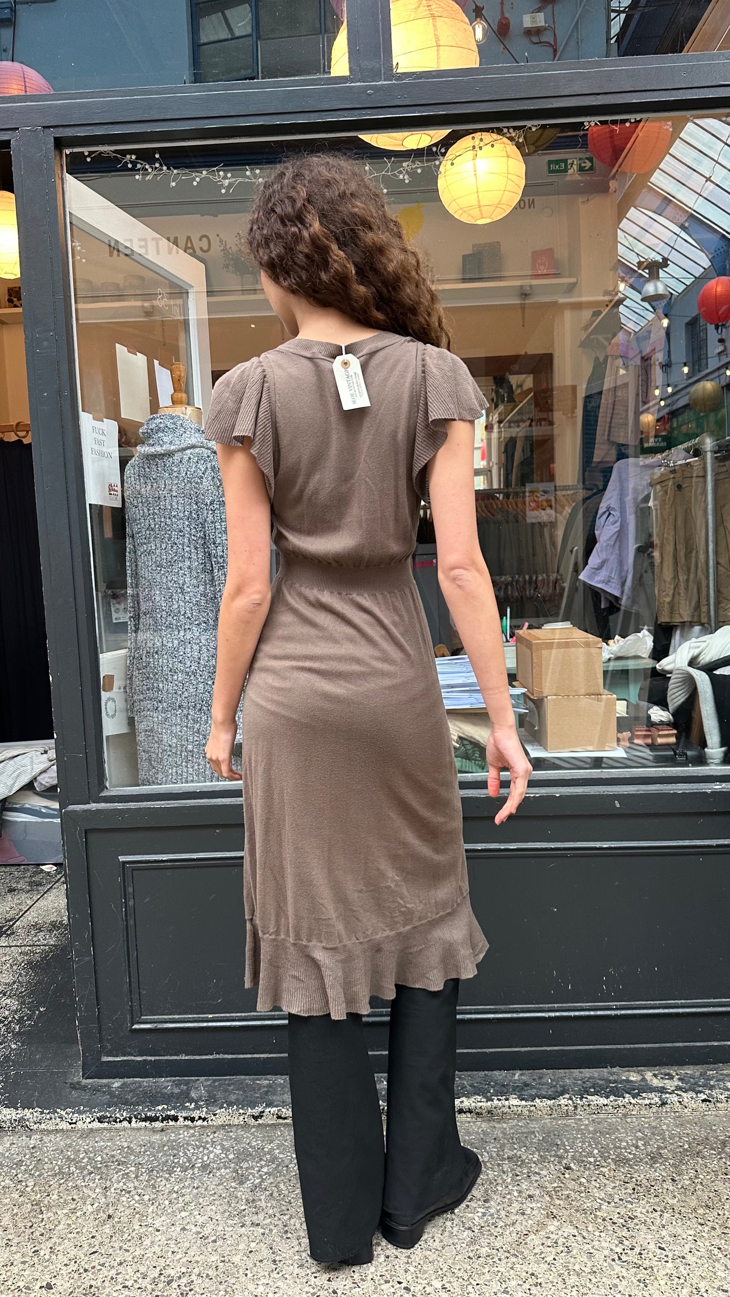 Cotton cap sleeve dress