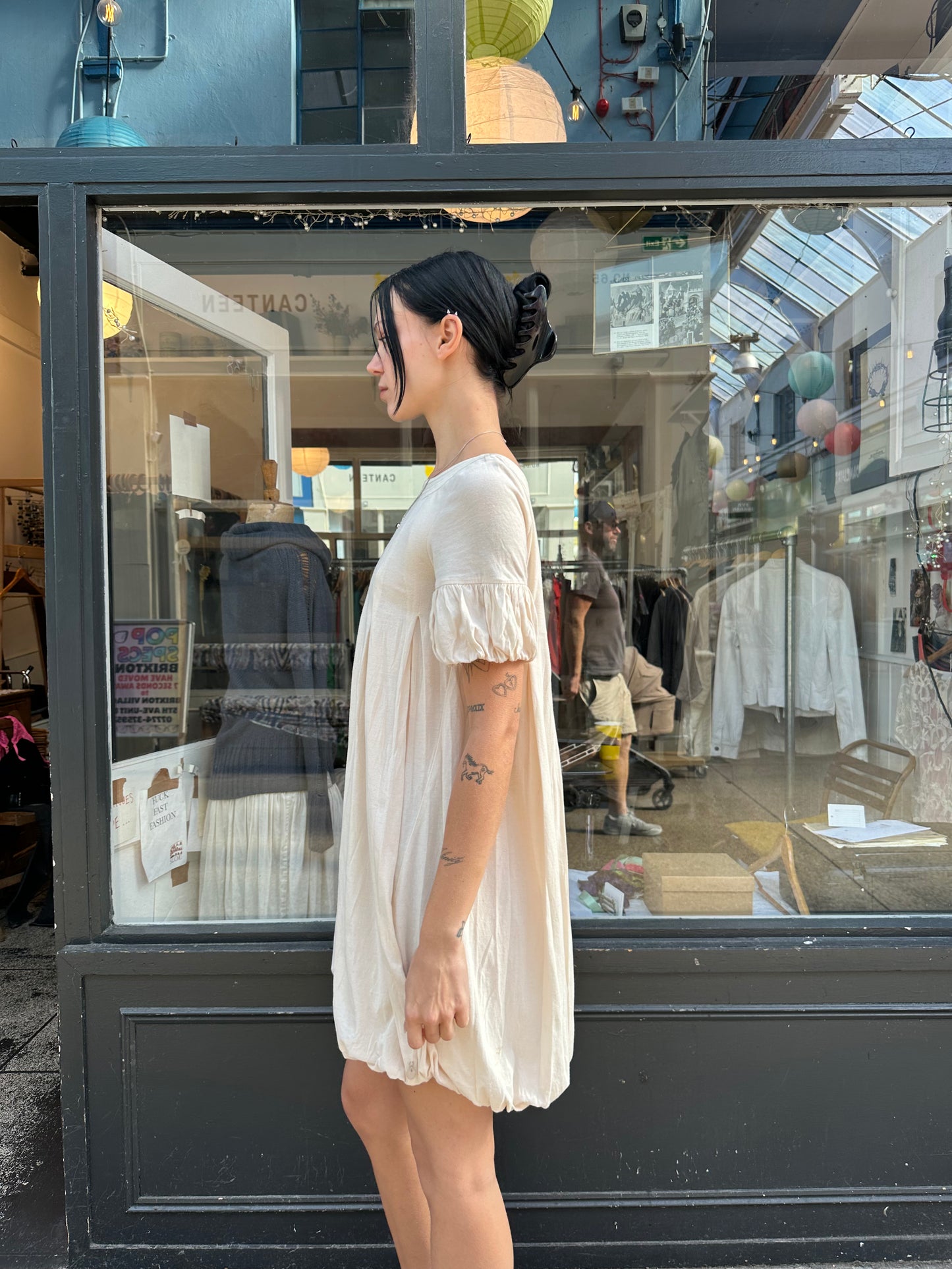 Cream baby doll dress