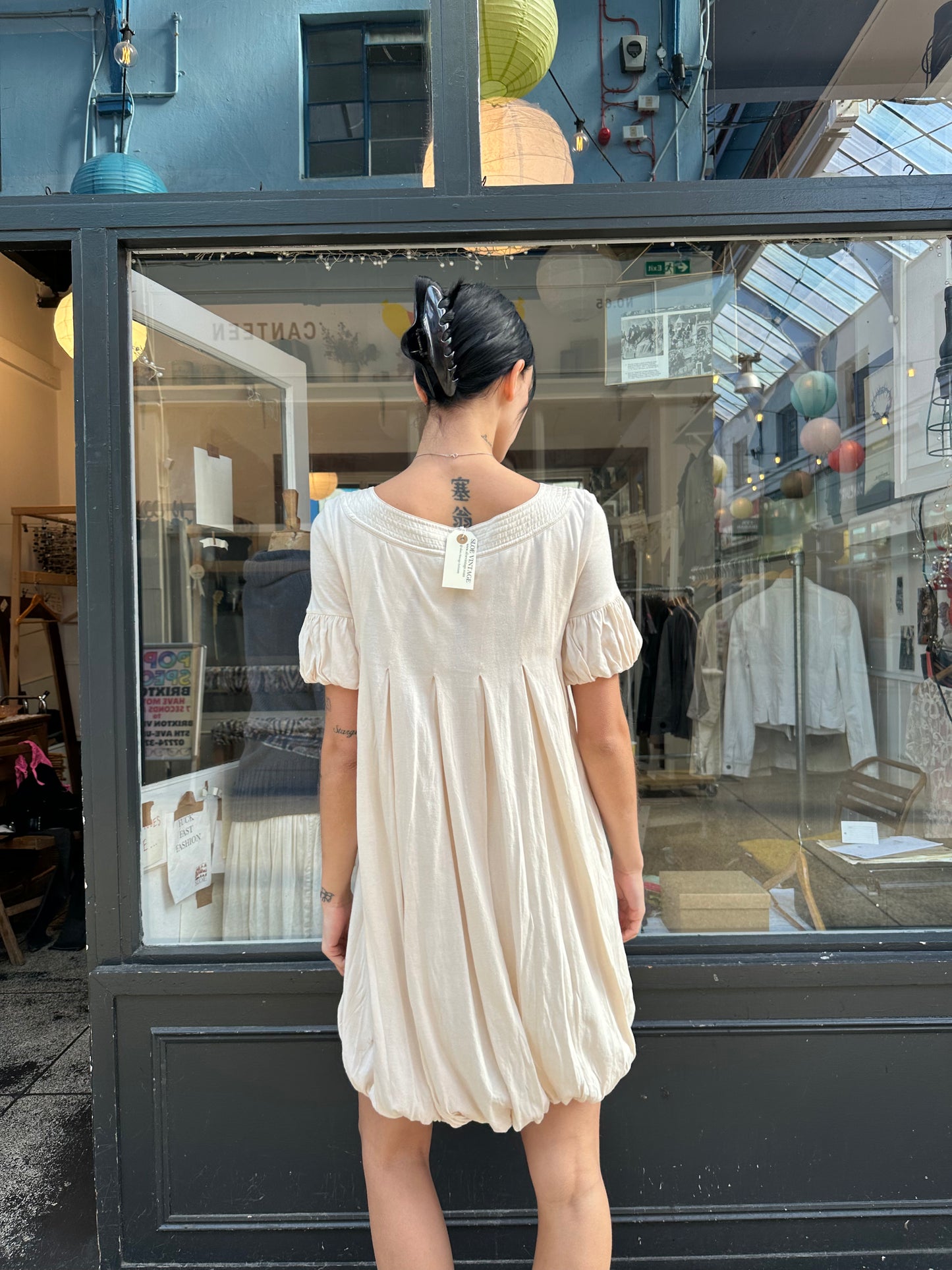 Cream baby doll dress