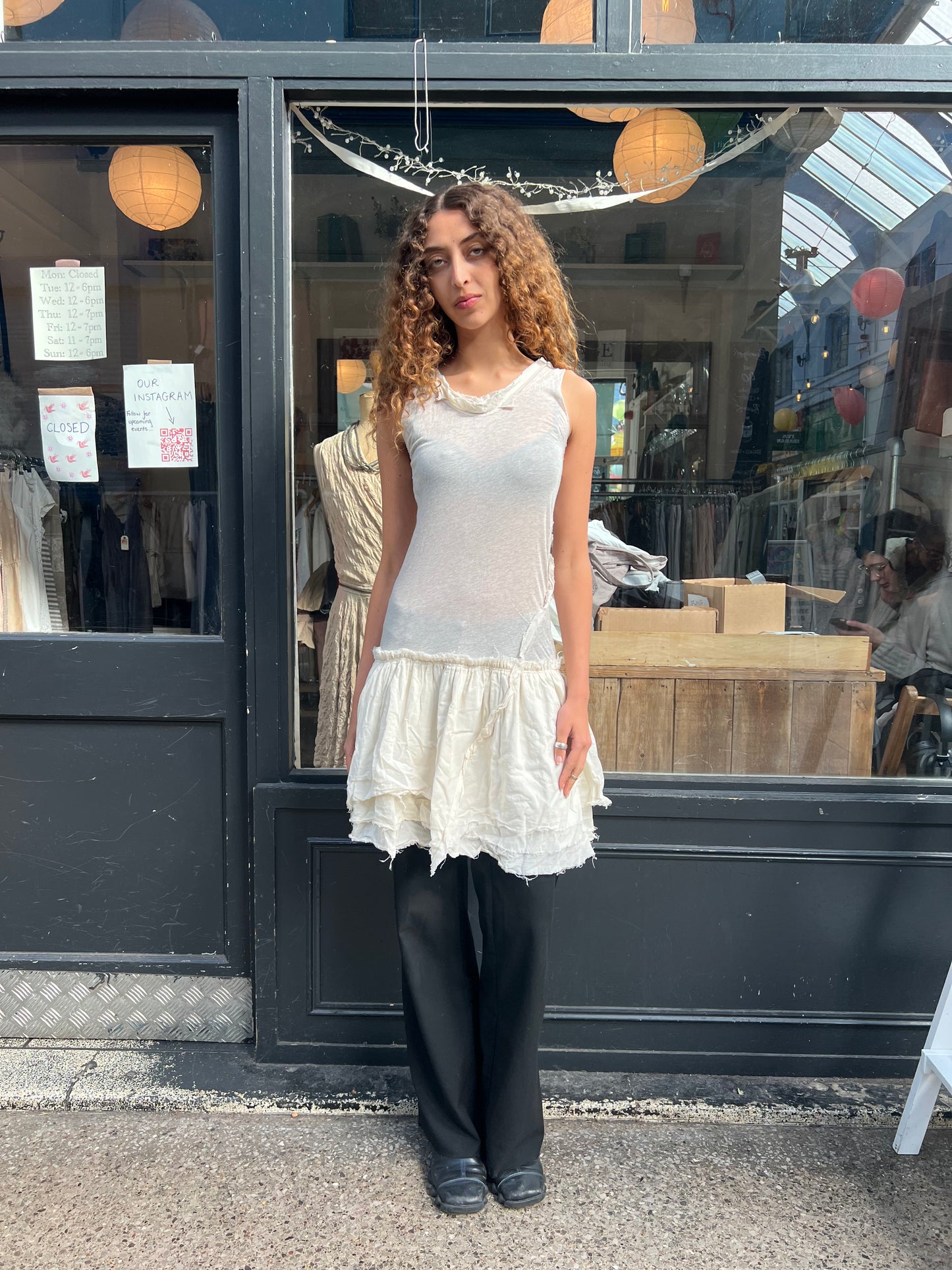ALL SAINTS drop waist cotton slip dress