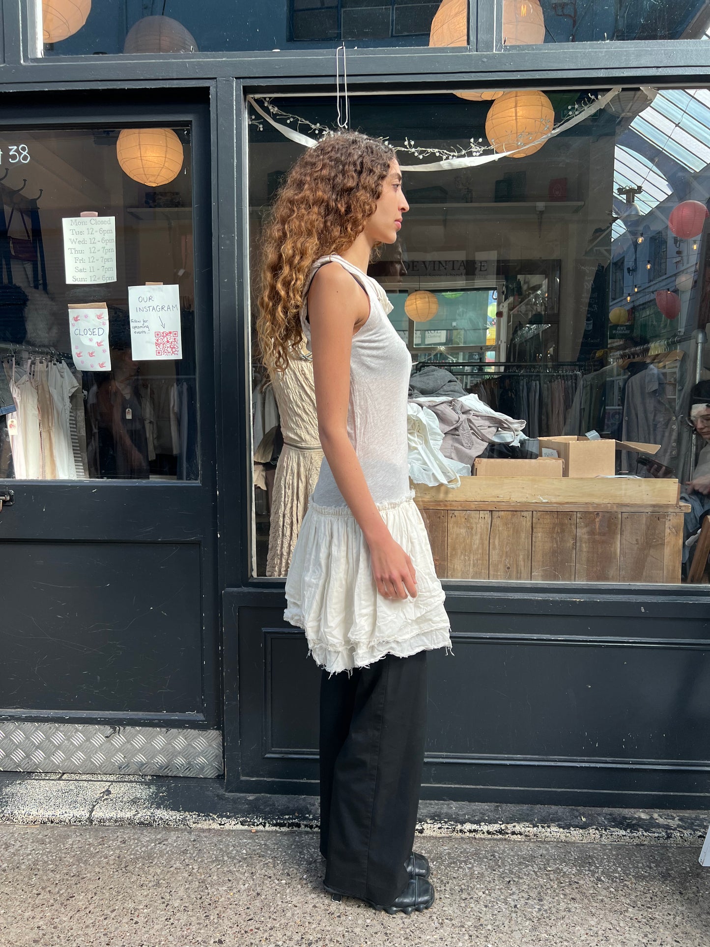 ALL SAINTS drop waist cotton slip dress