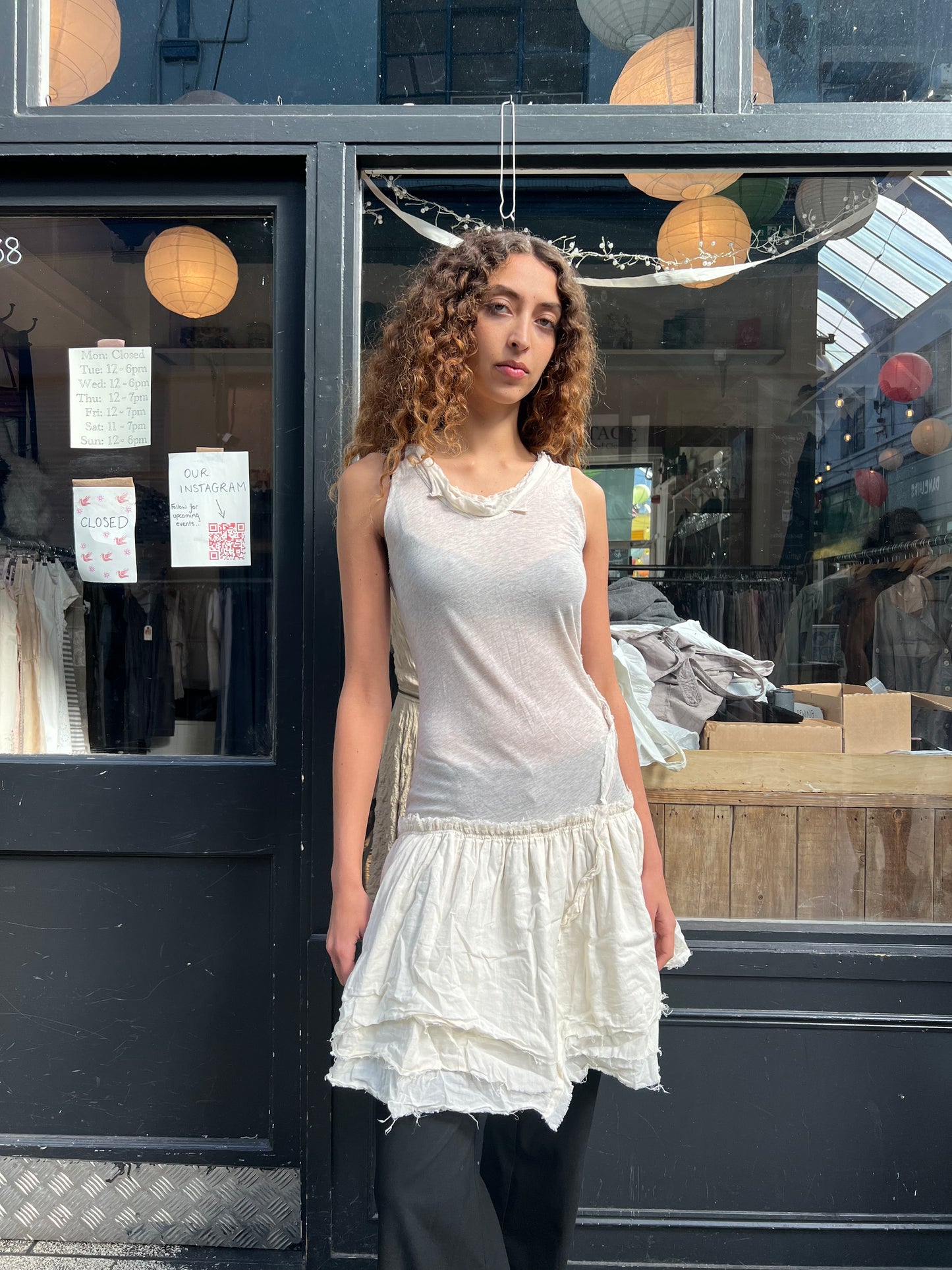 ALL SAINTS drop waist cotton slip dress