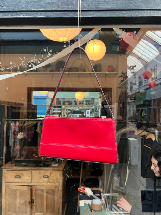 Red mini leather bag
