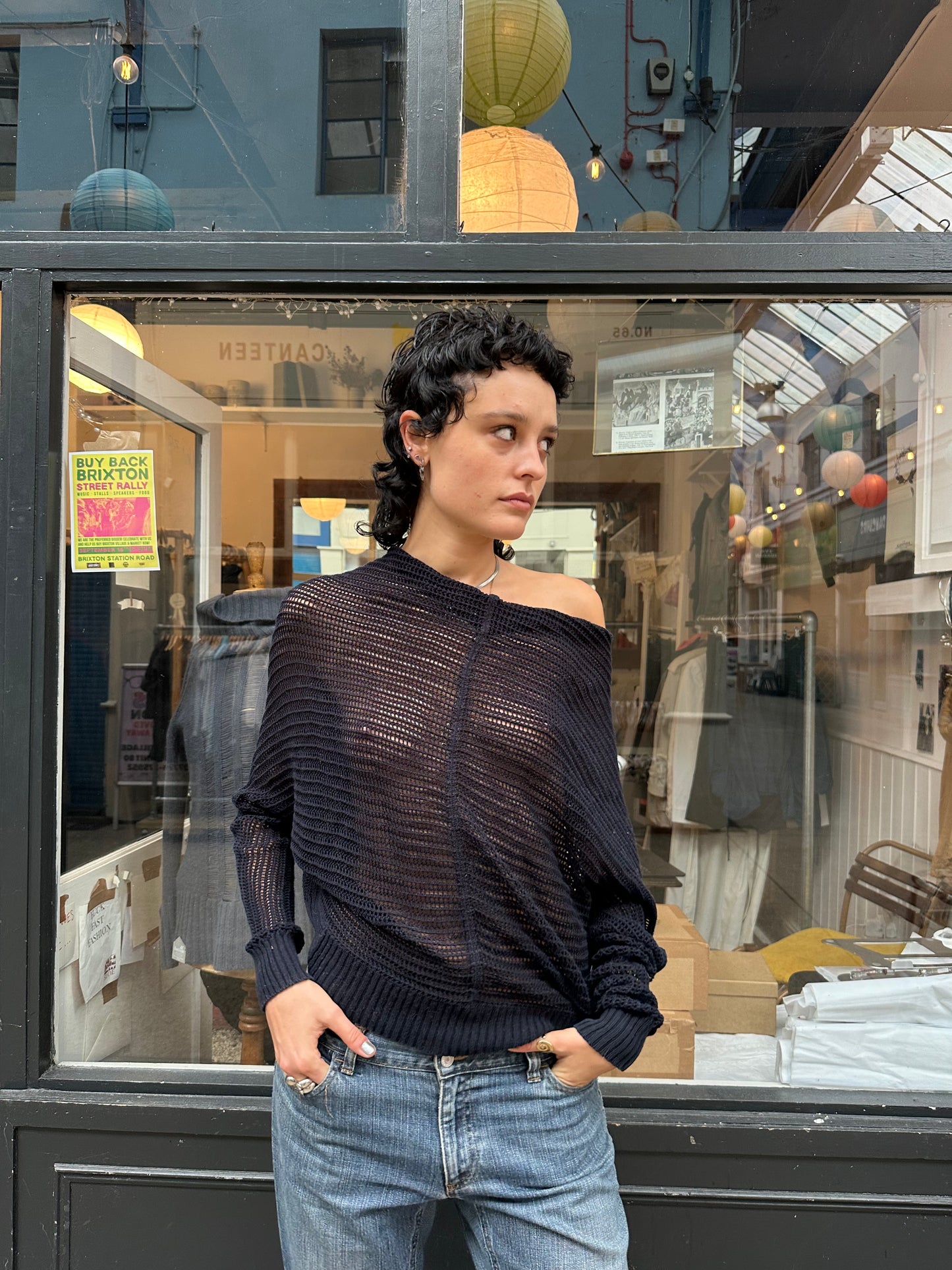 All Saints navy knit jumper