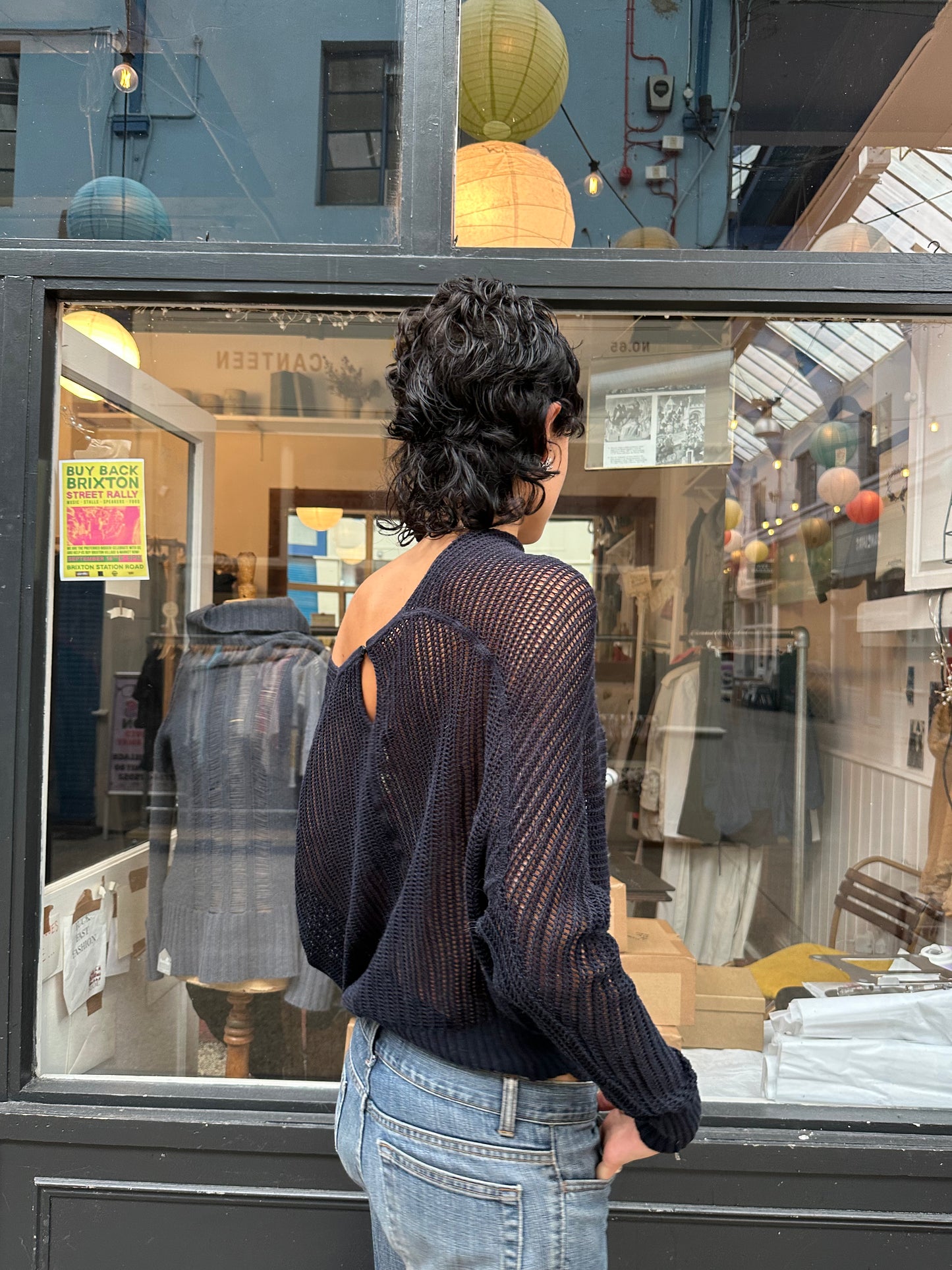 All Saints navy knit jumper