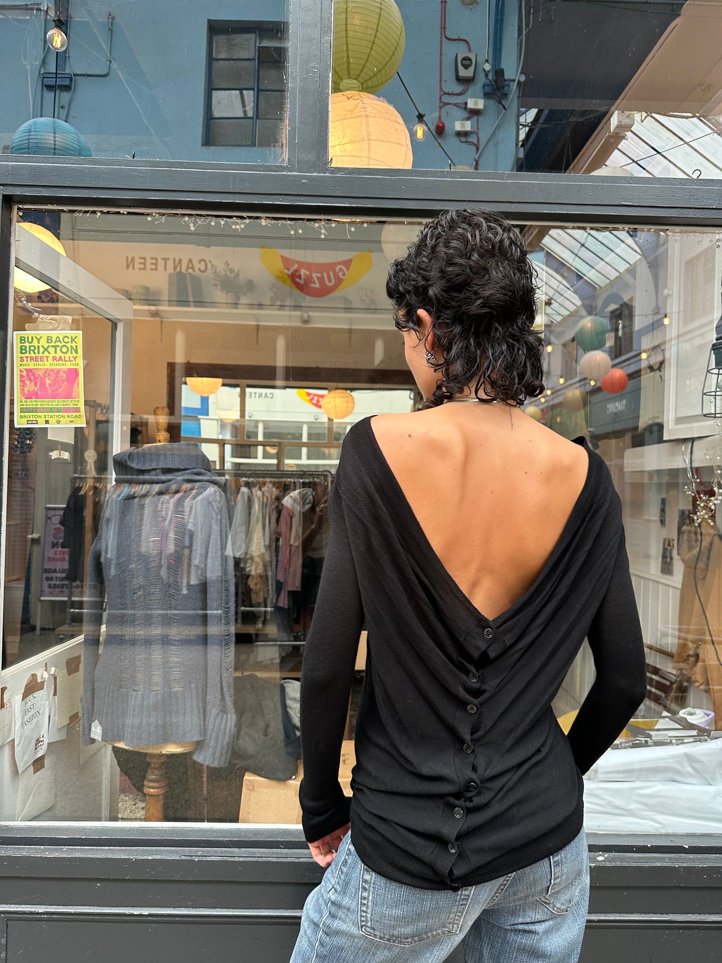Low back button up cardigan