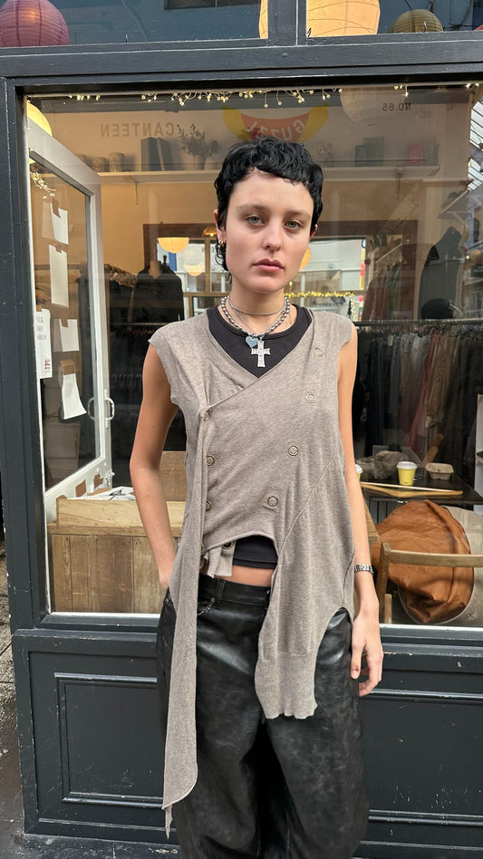 asymmetric popper tank top