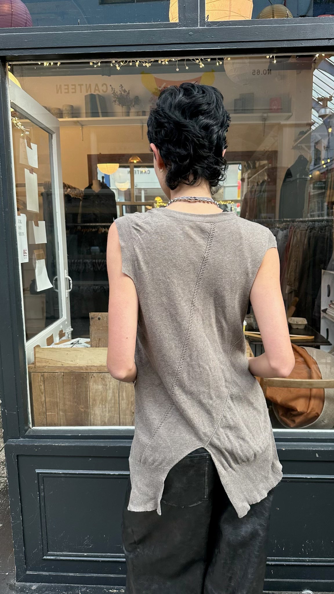 asymmetric popper tank top