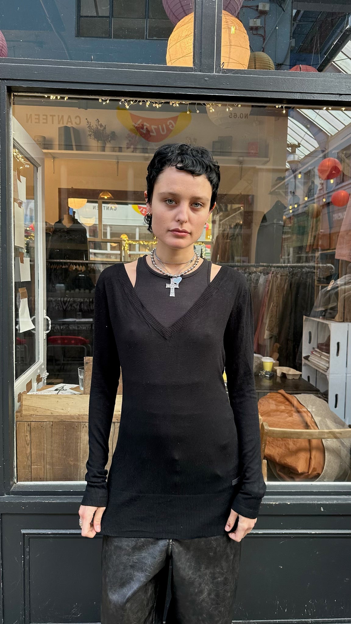 slouchy open back jumper