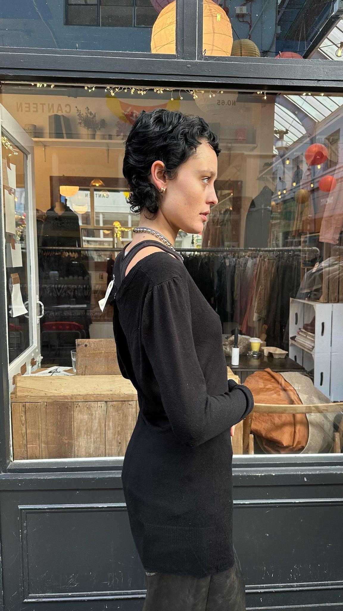 slouchy open back jumper