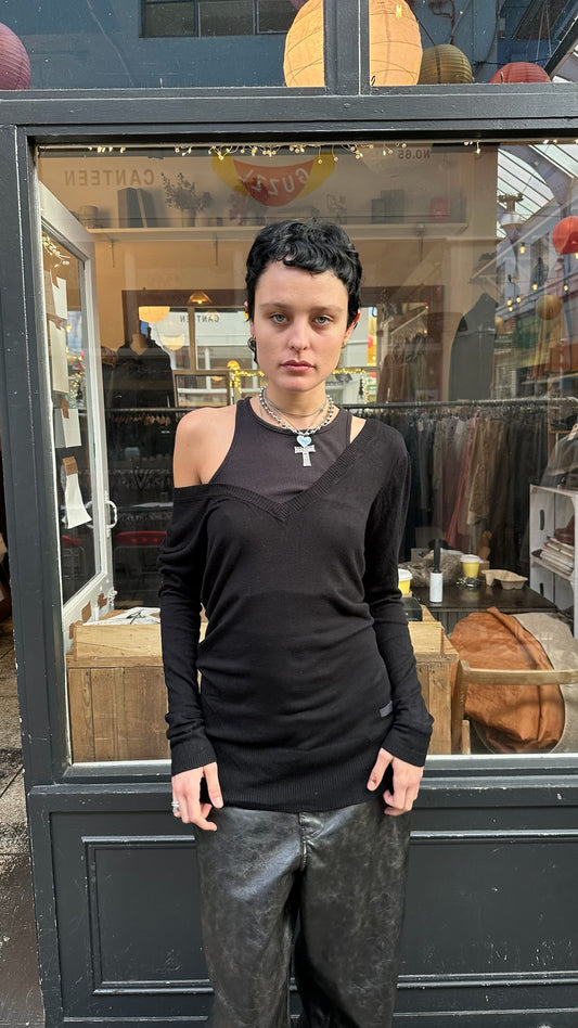 slouchy open back jumper