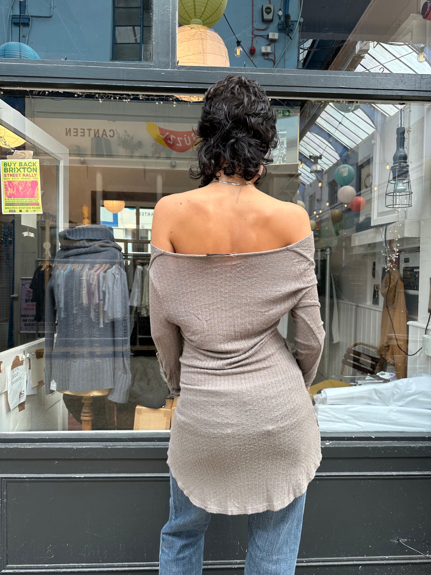 Grey cowl neck dress