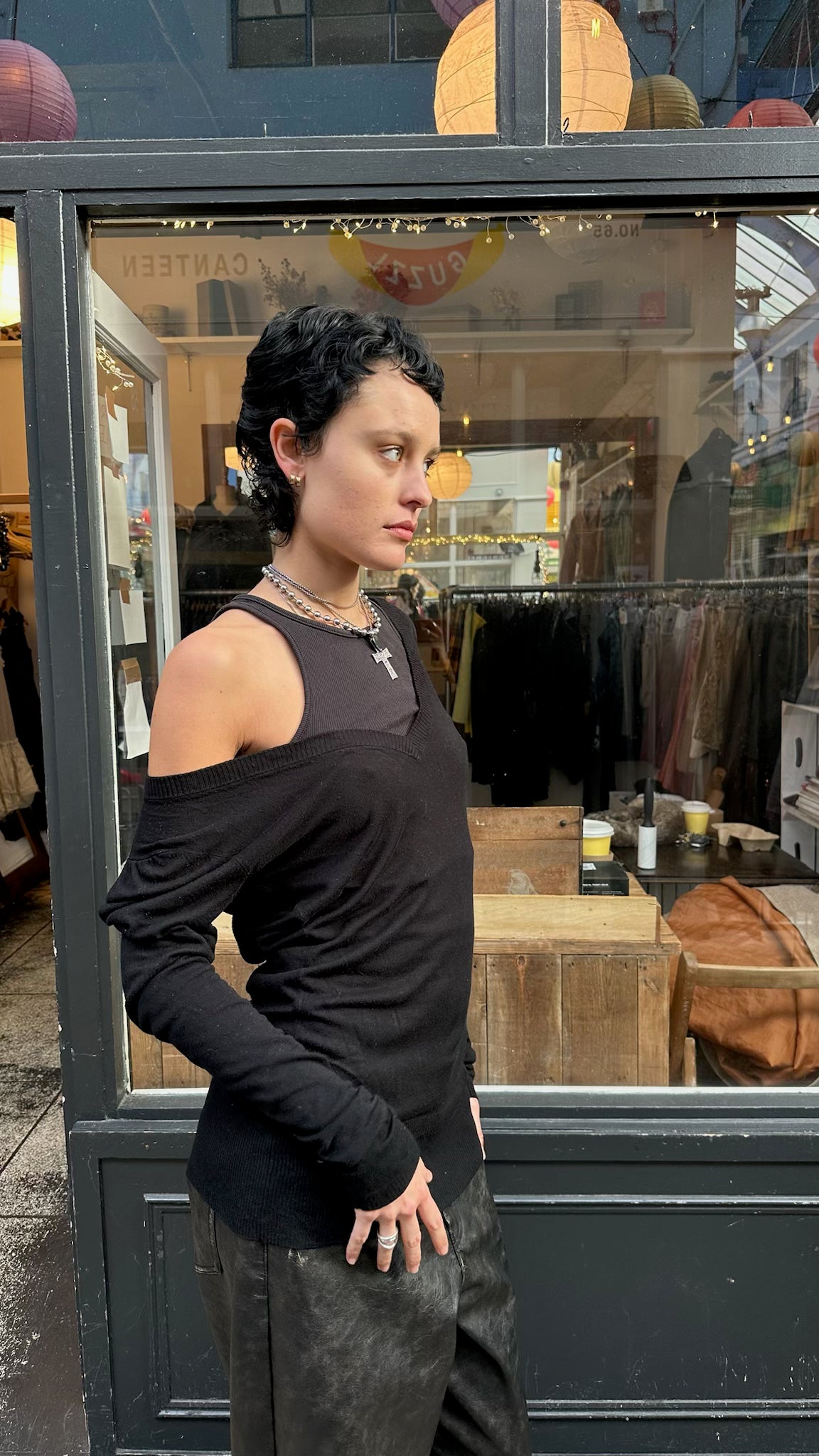 slouchy open back jumper