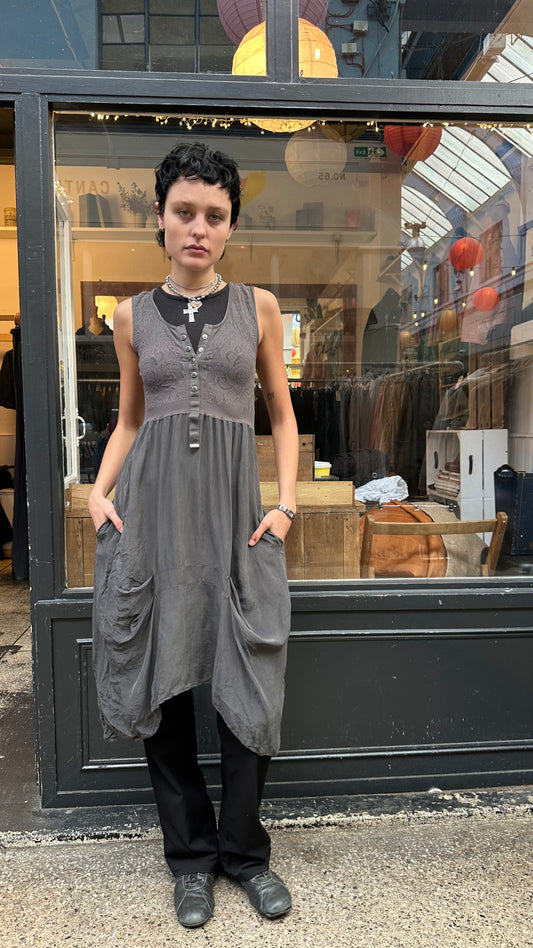 Grey midi dress
